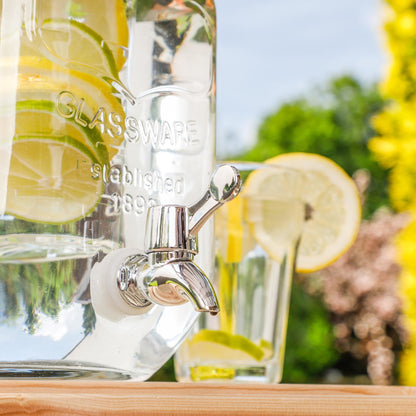 Getränkespender aus Glas, 4L mit Zapfhahn