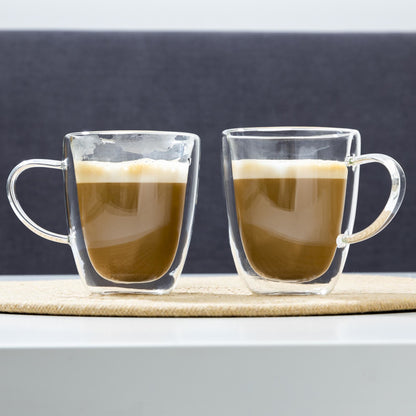 Cappuccino Glas 270ml, 2er Set doppelwandig, ca. 8,5 x 10cm