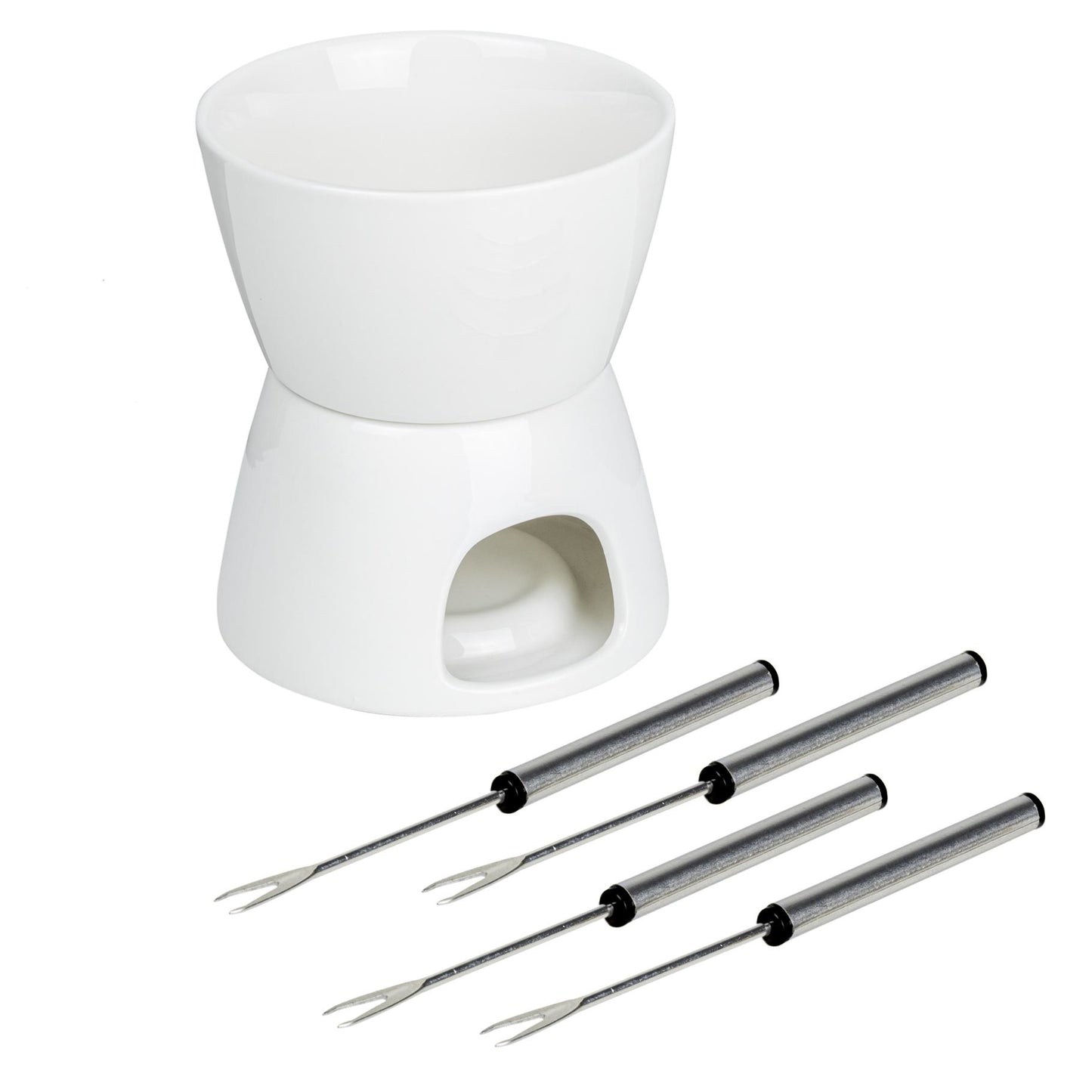 Schokoladen Fondue-Set aus Porzellan Maße: ca. 10,3 x 10,3 x 13cm