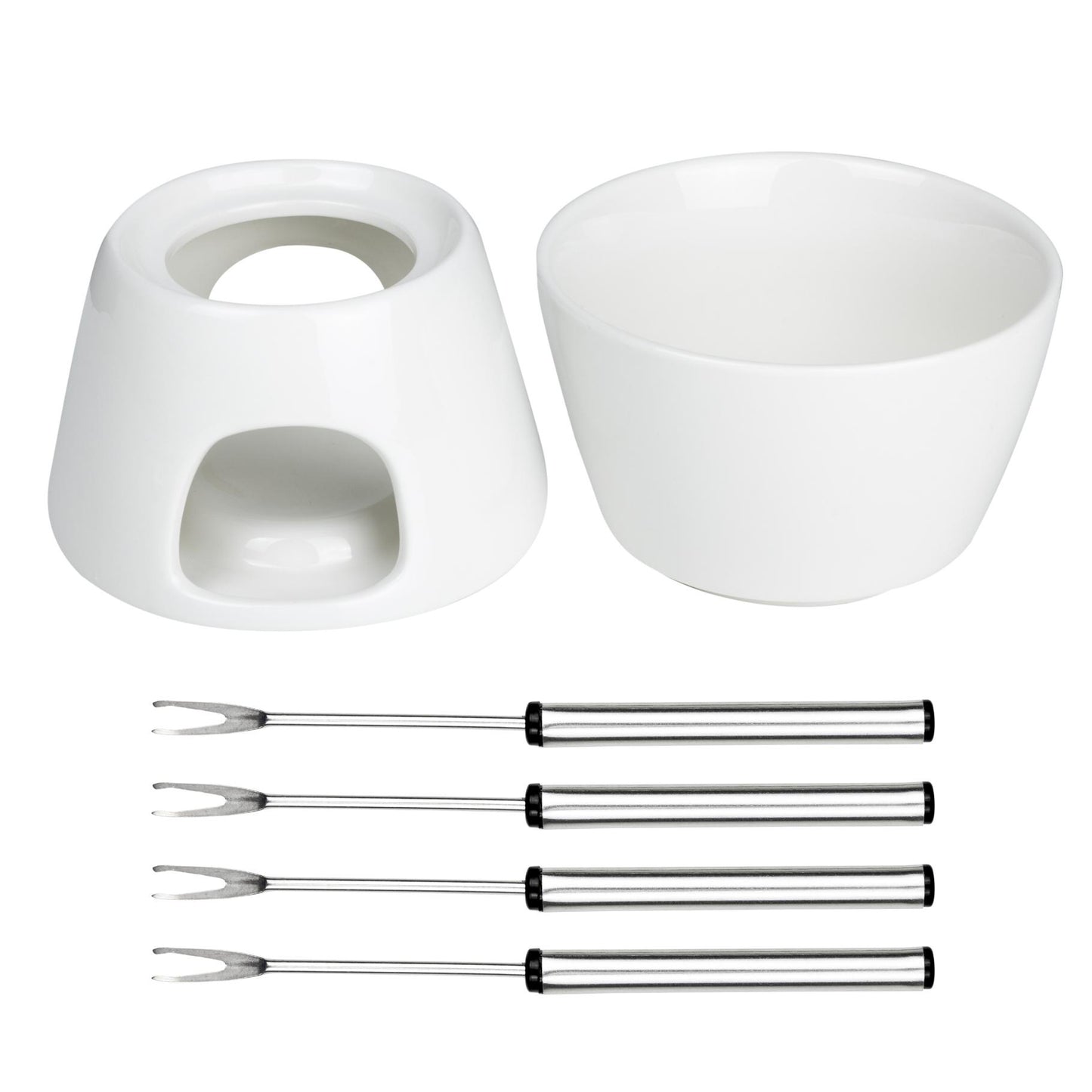 Schokoladen Fondue-Set aus Porzellan Maße: ca. 10,3 x 10,3 x 13cm