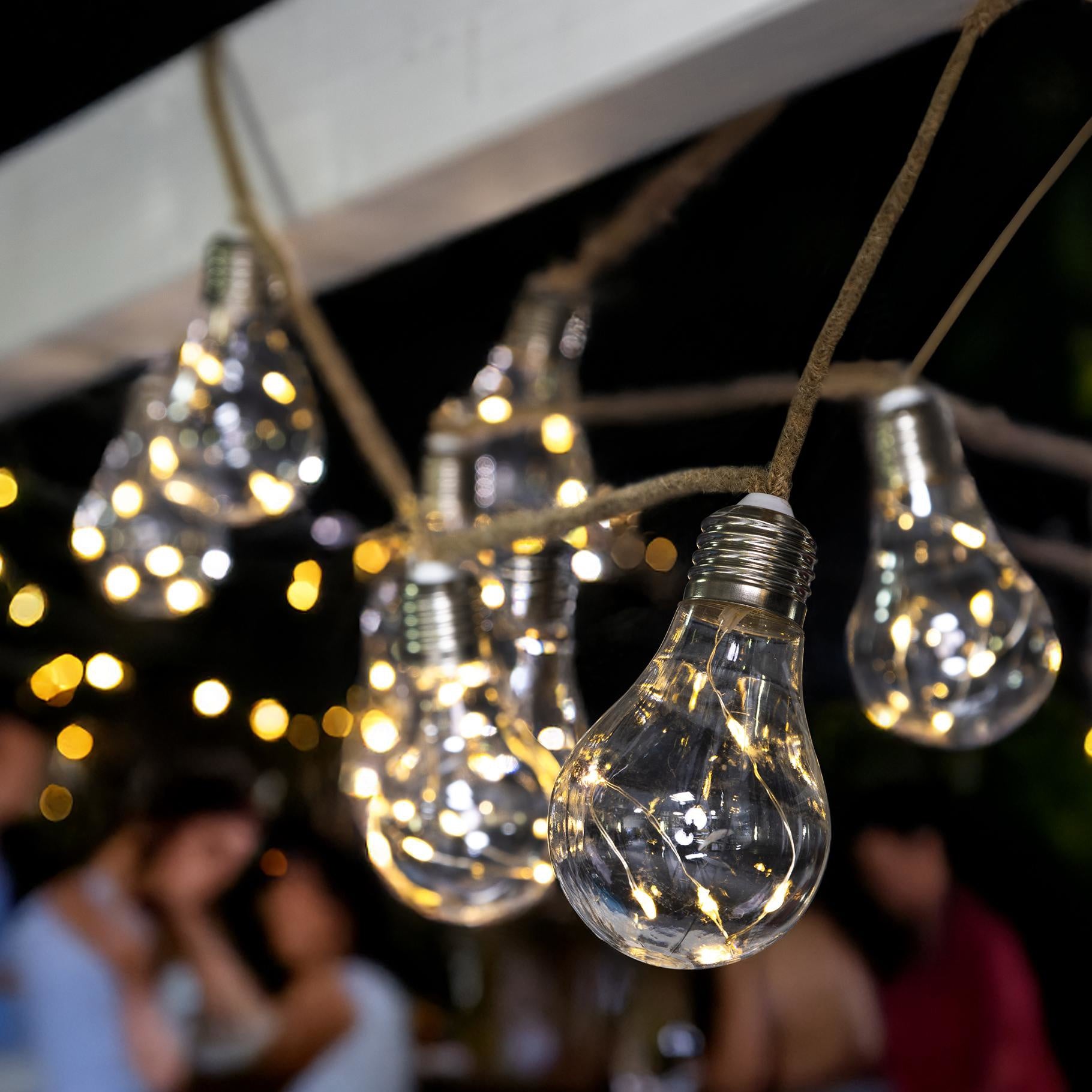 LED Solar Lichterkette mit 10 Glühbirnen